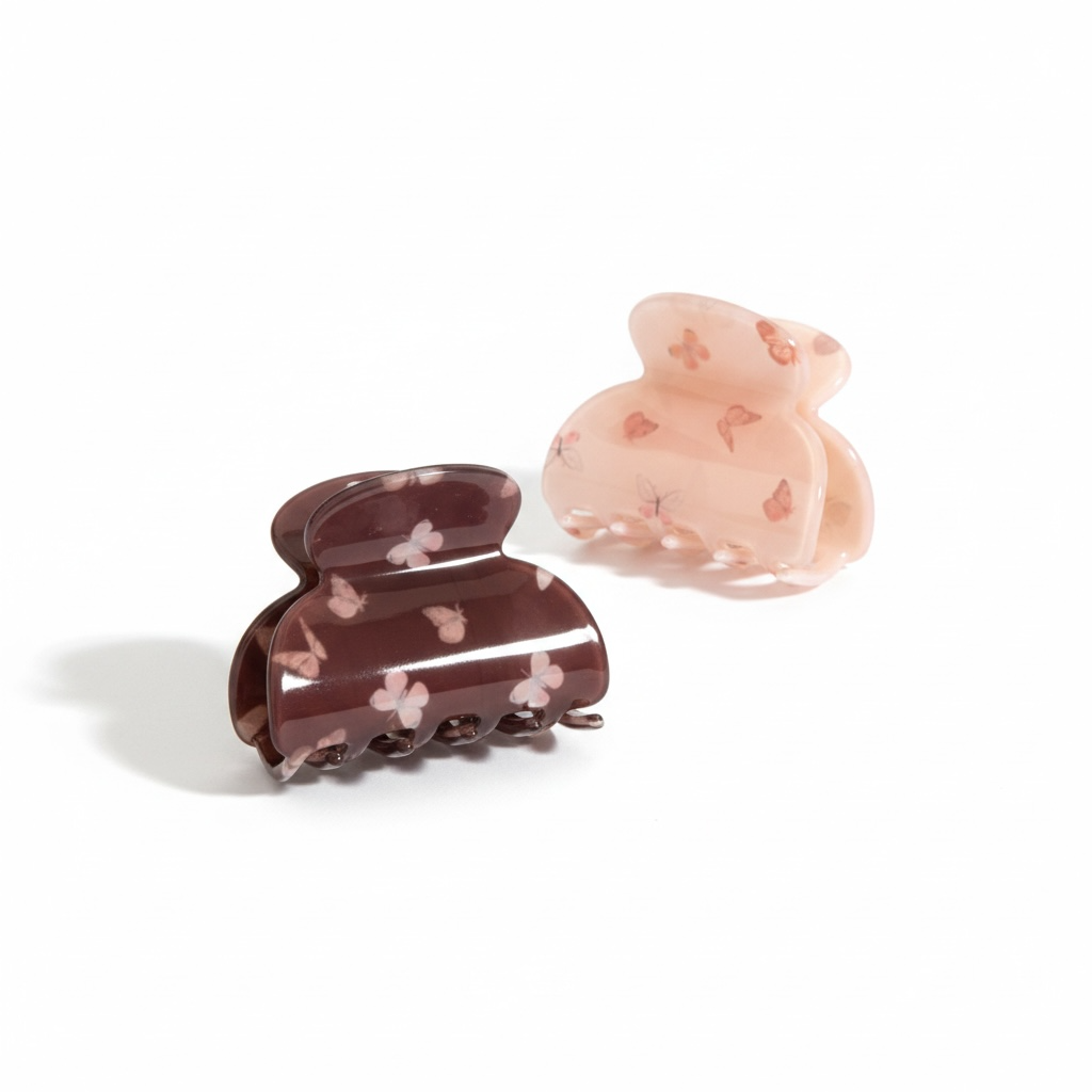 2- pack hårklämmor fjäril