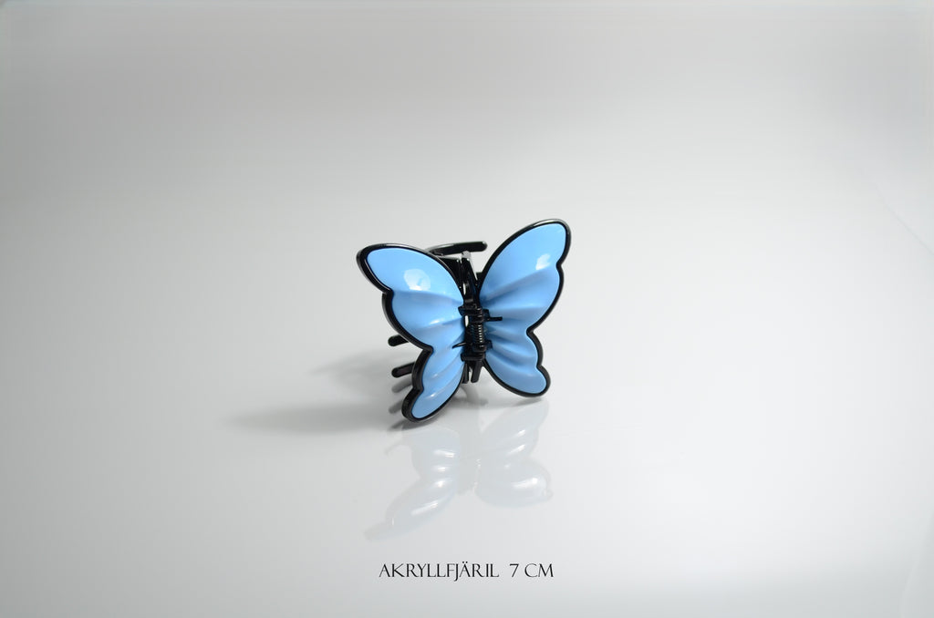 Elegant Blå och svart Akrylfjärilshårklämma