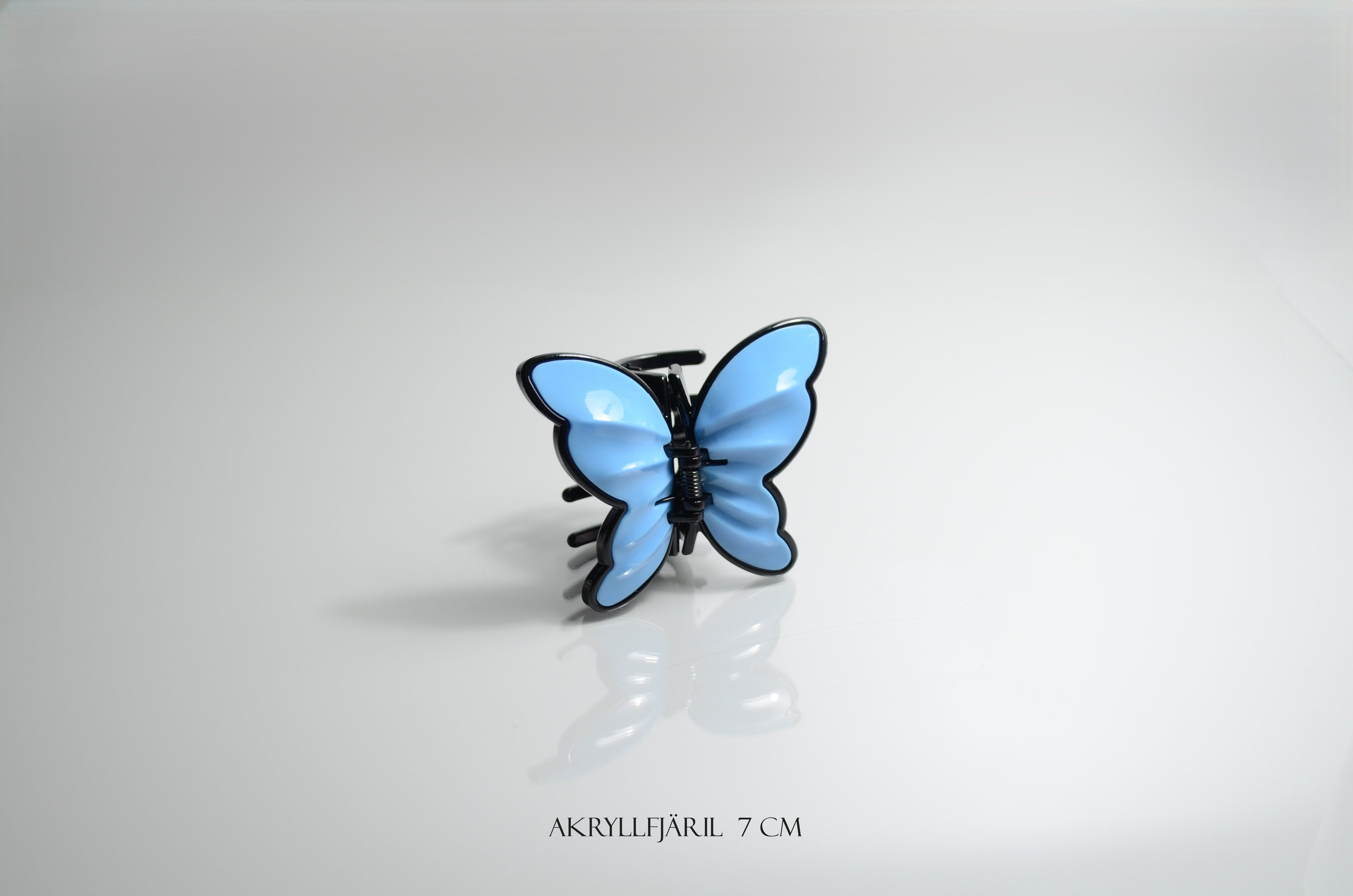 Elegant Blå och svart Akrylfjärilshårklämma
