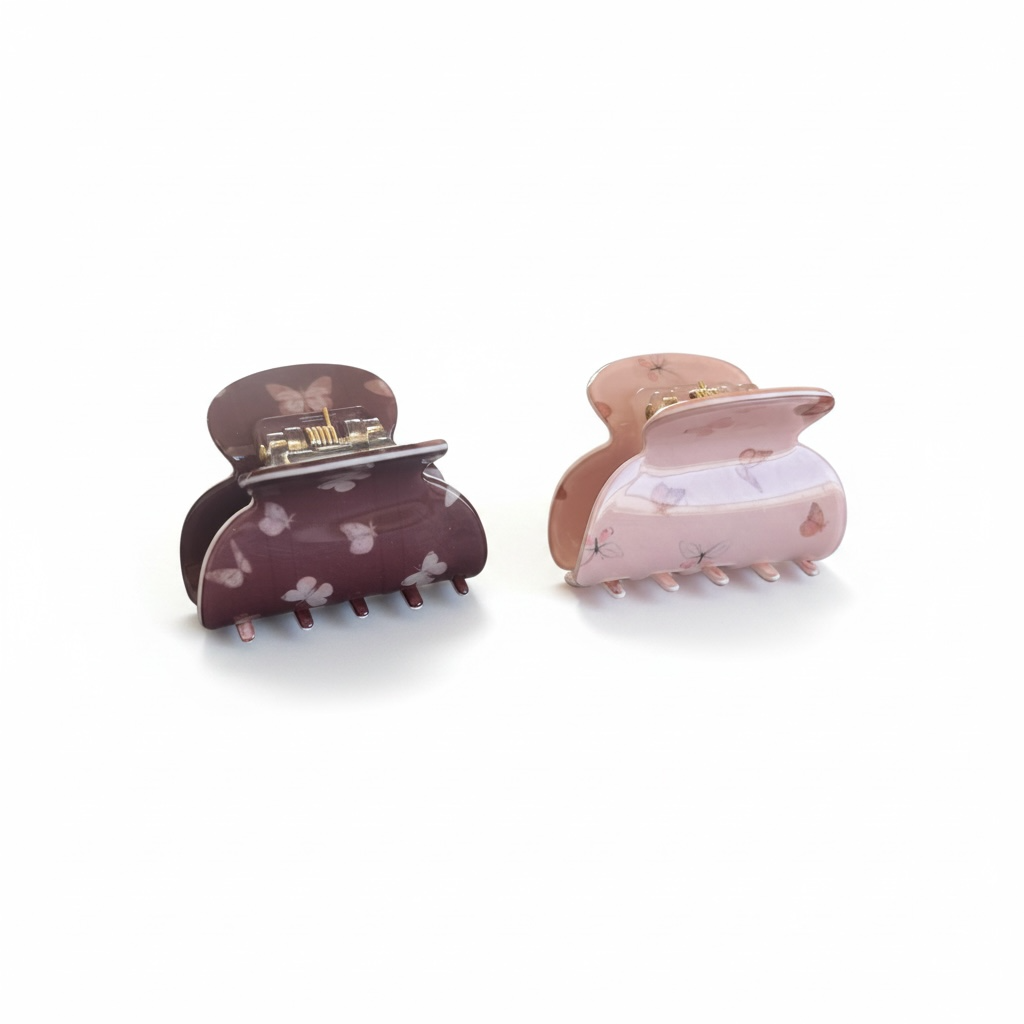 2- pack hårklämmor fjäril