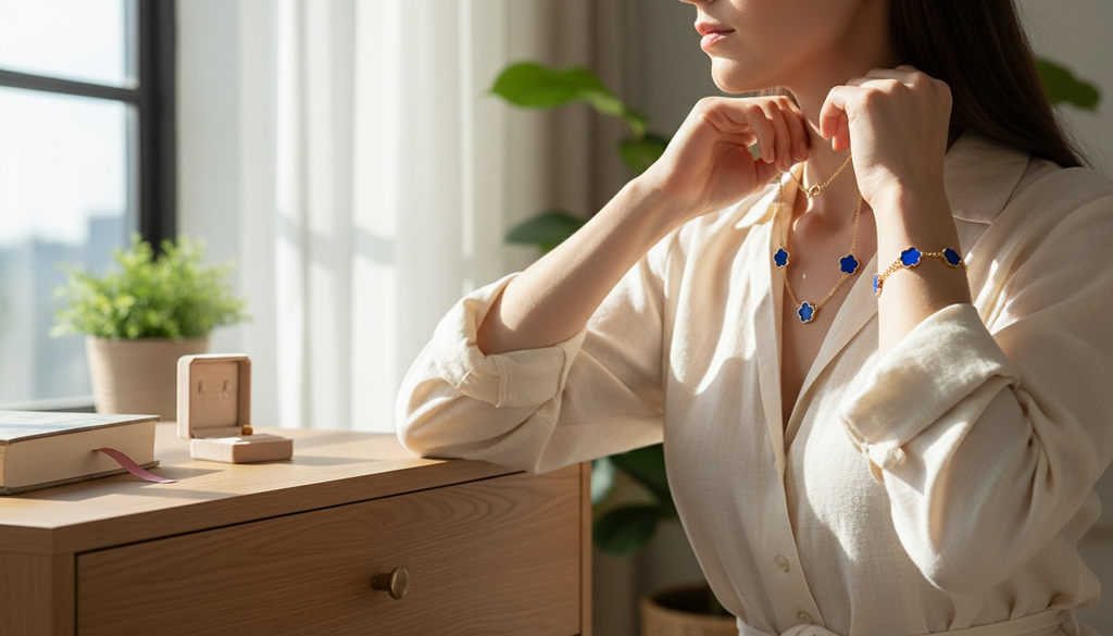 Golden Flower 18 K Sea Blue