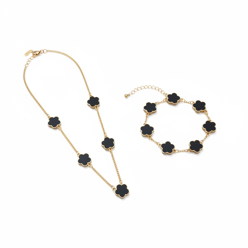 Golden Flower 18 K Dark Black