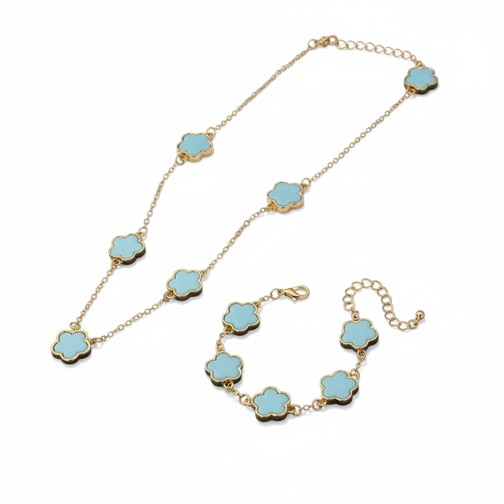 Golden Flower 18 K Sky Blue