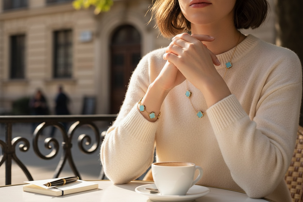 Golden Flower 18 K Sky Blue