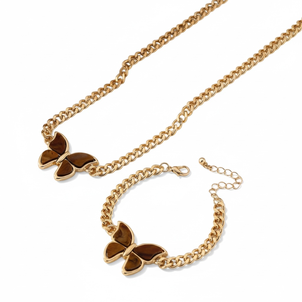 Gold Butterfly Elegance Brown