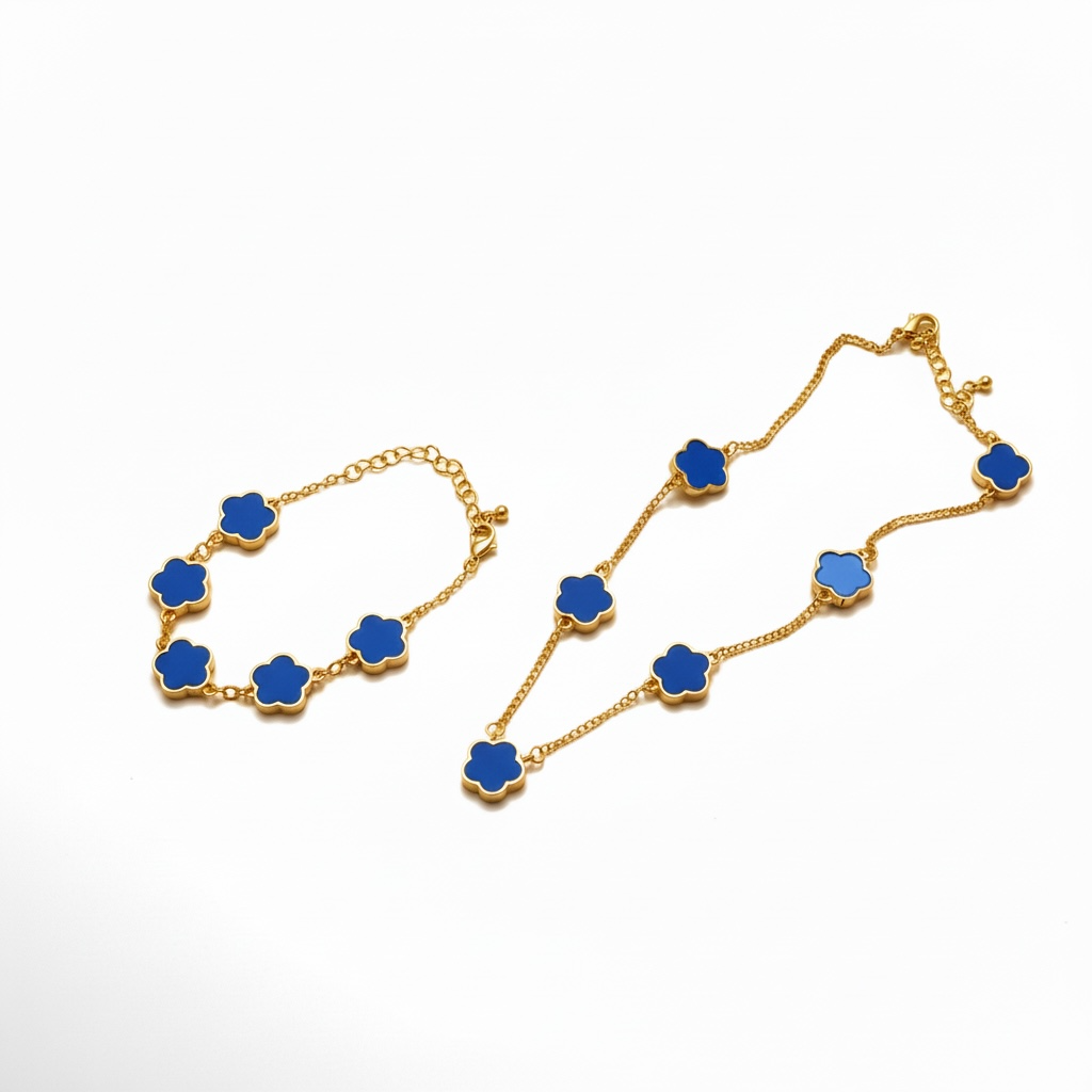 Golden Flower 18 K Sea Blue
