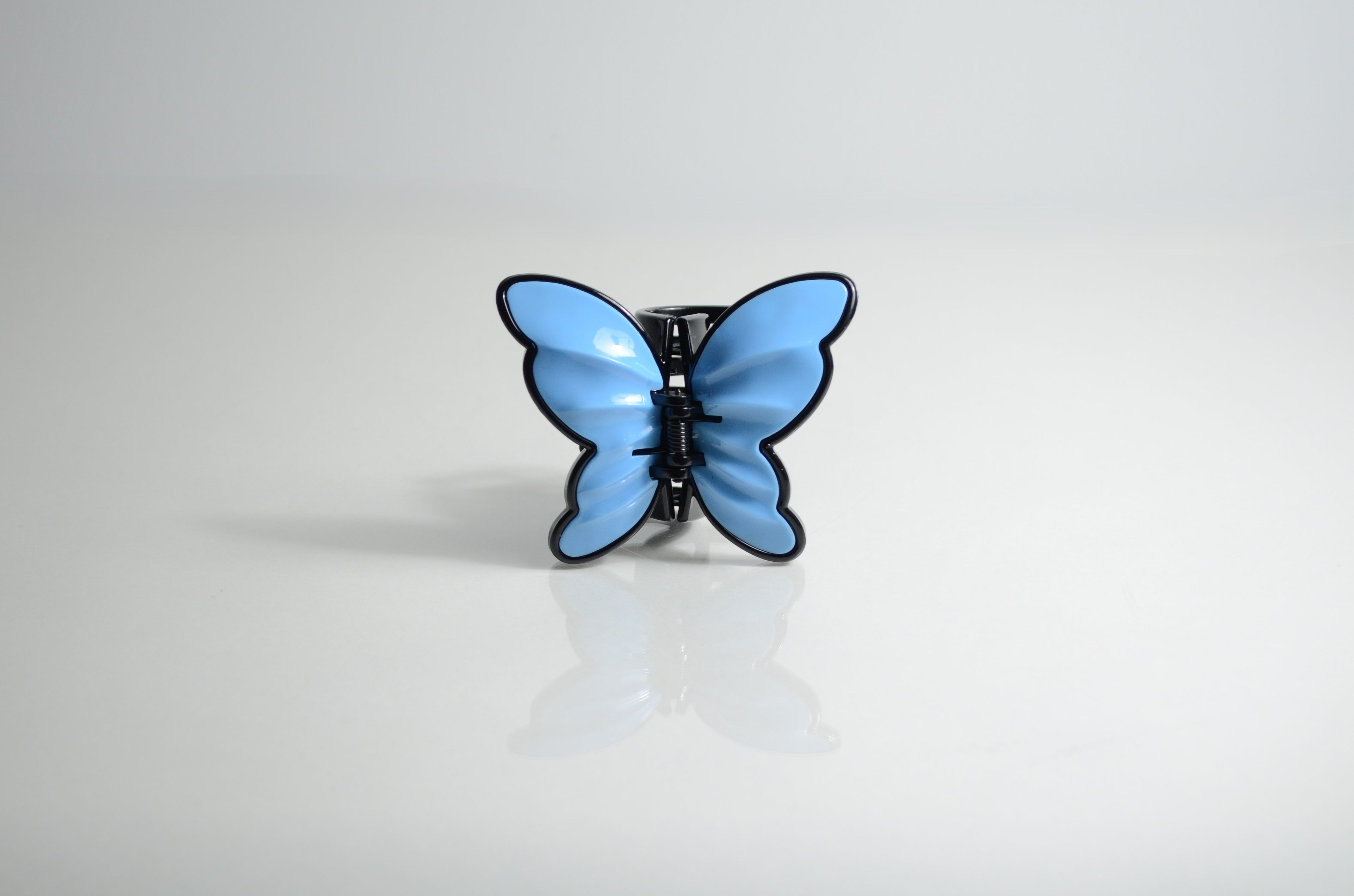 Elegant Blå och svart Akrylfjärilshårklämma